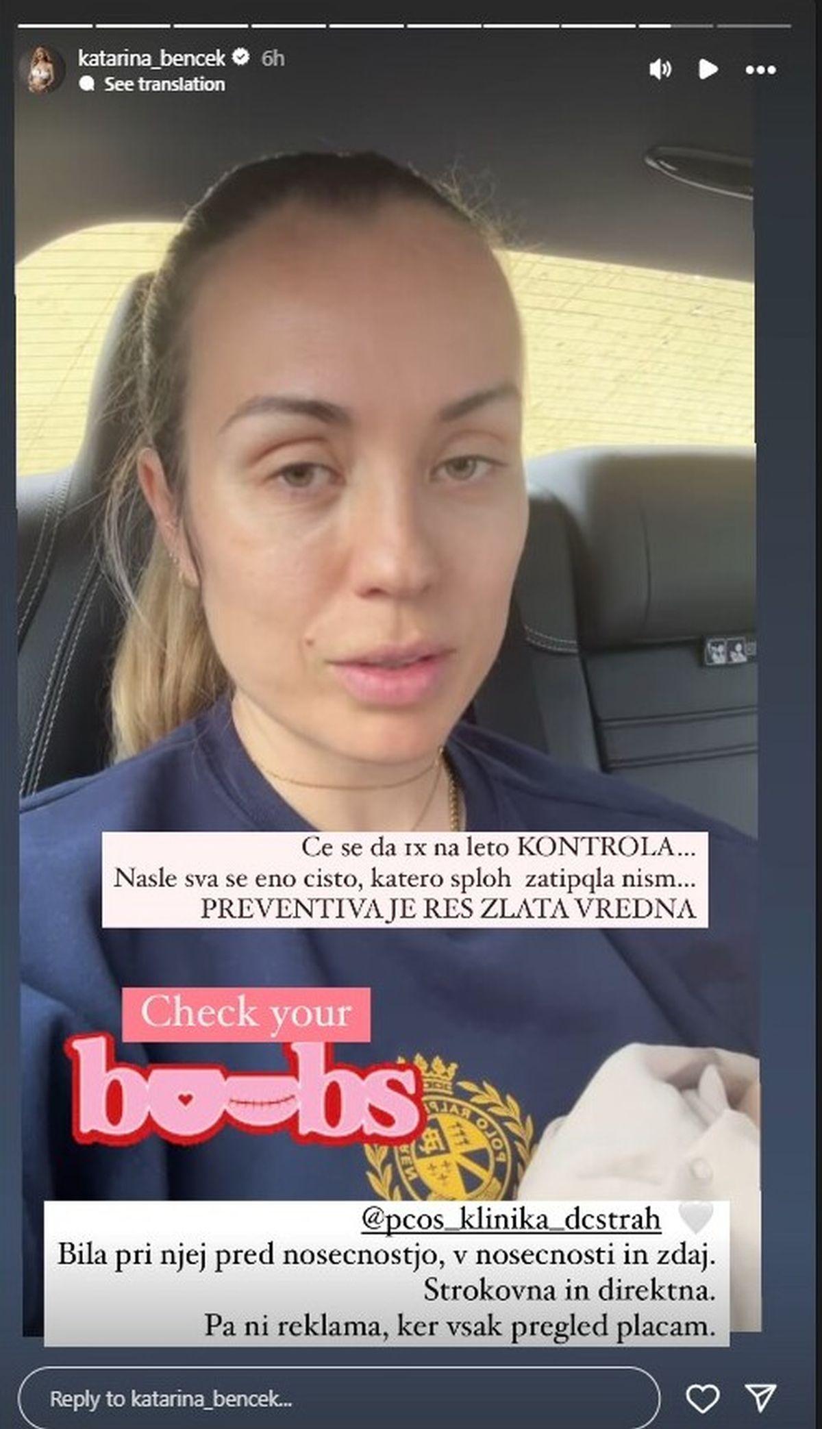 katarina benček Katarina Benček, Instagram zgodba, spletna vplivnica,