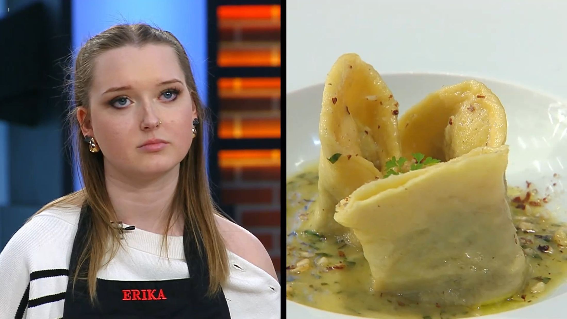 masterchef Erika, tekmovalka, MasterChef, jed, krožnik,