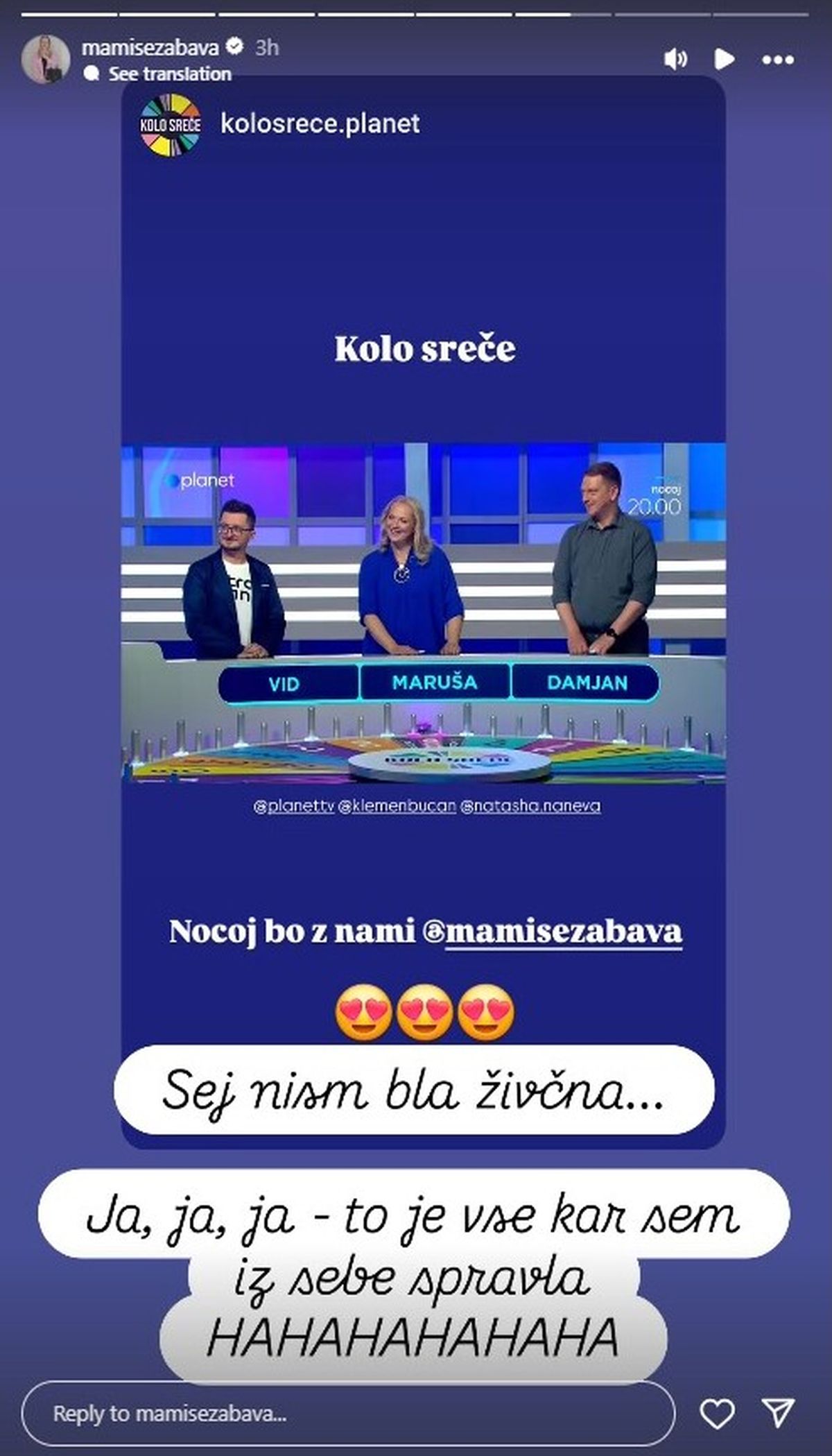 Maruša Bračun Maruša Bračun, Instagram, sporočilo,