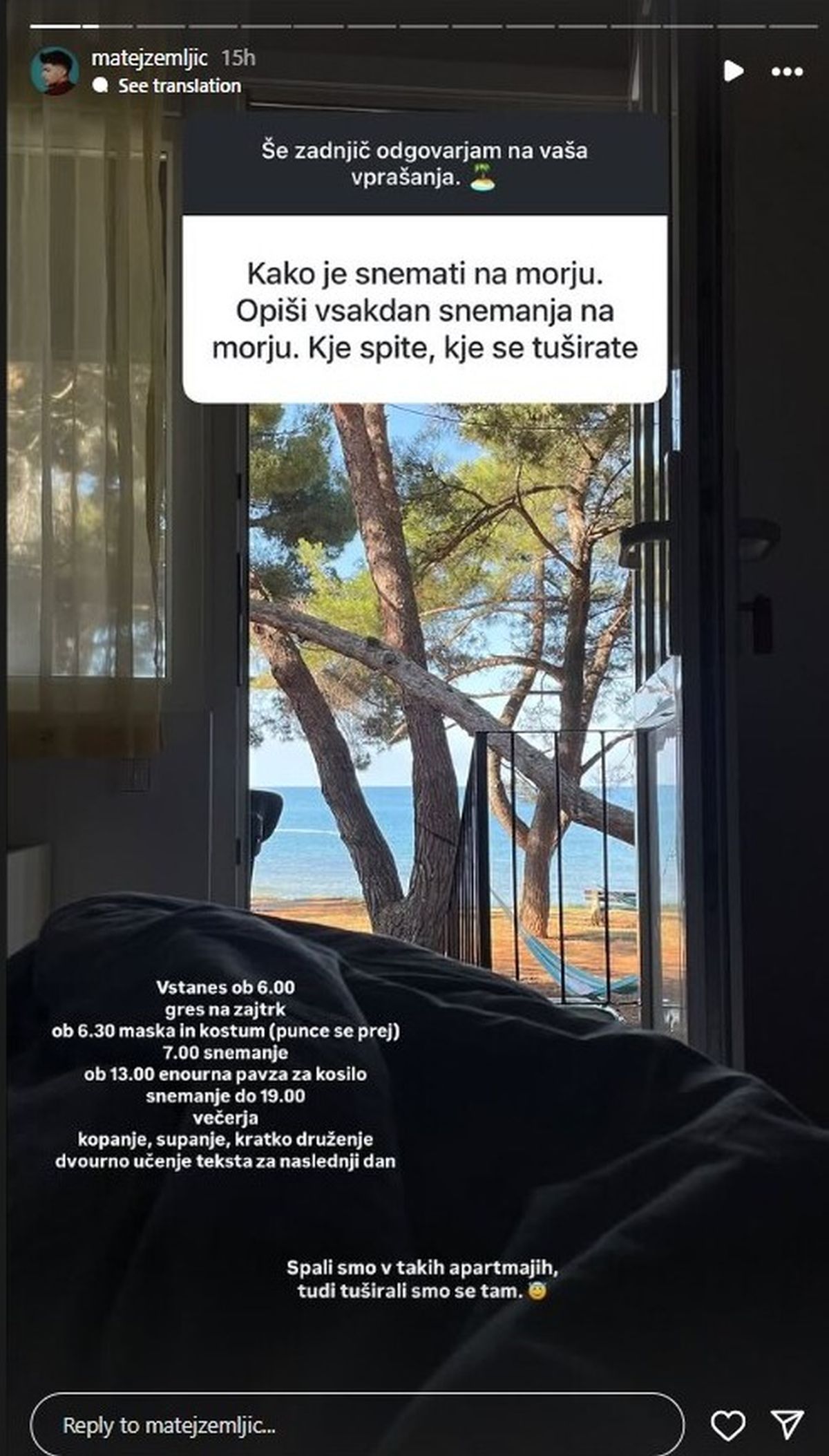 Skrito v raju igralec, Matej Zemljič, odgovori, serija,