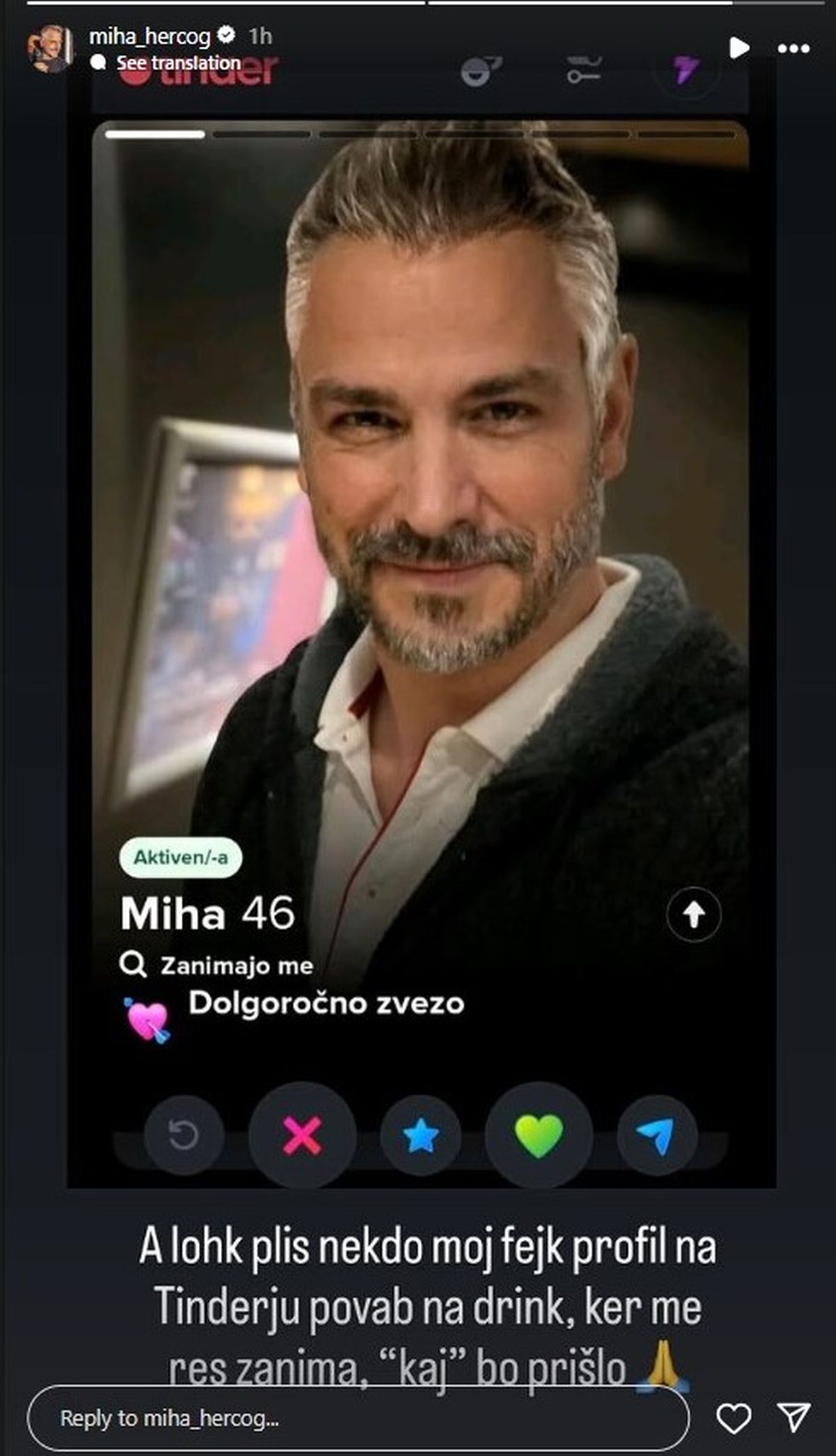 Miha Hercog Instagram, lažni profil, Miha Hercog,