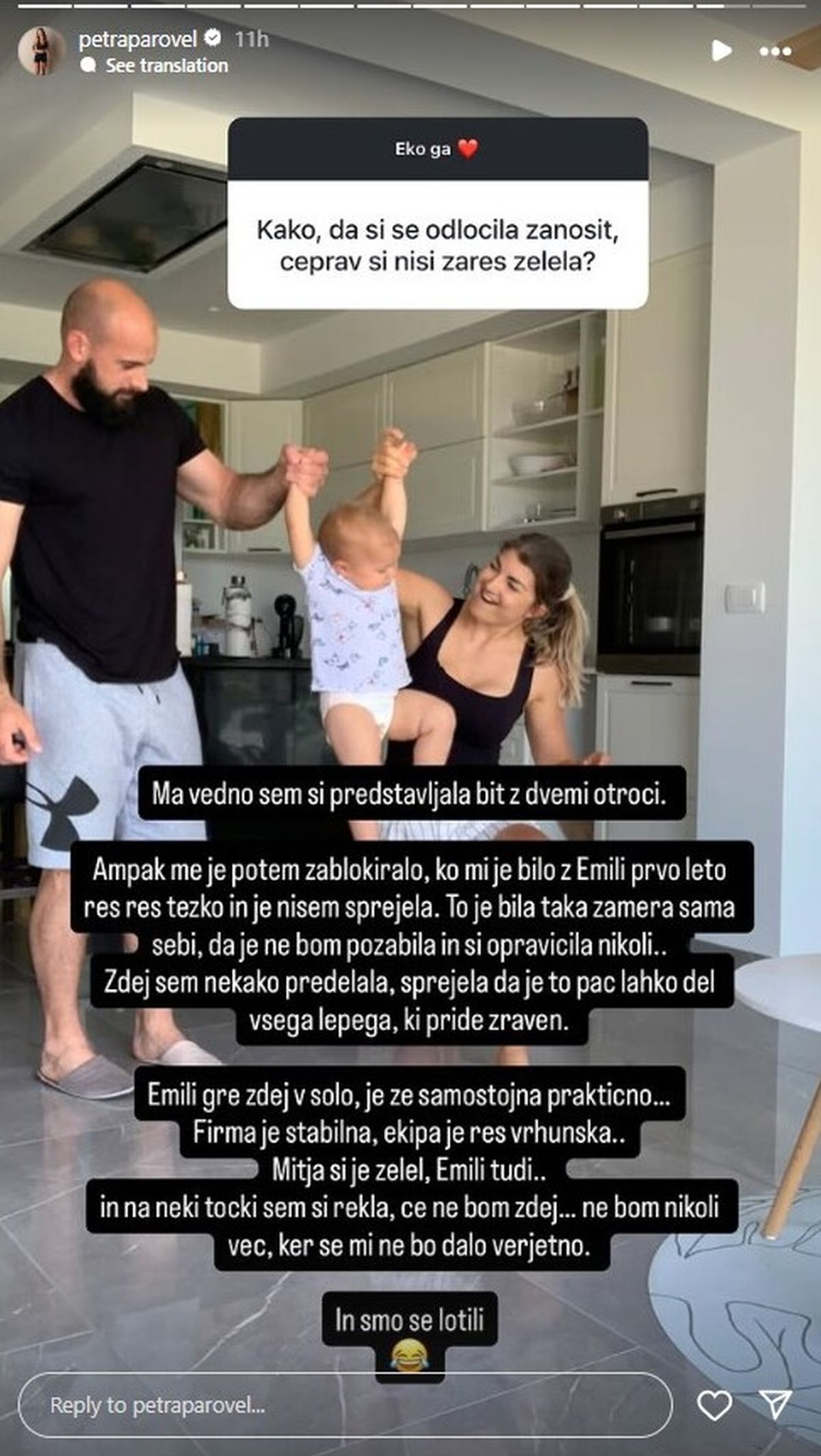 Petra Parovel Petra Parovel, Instagram zgodba,