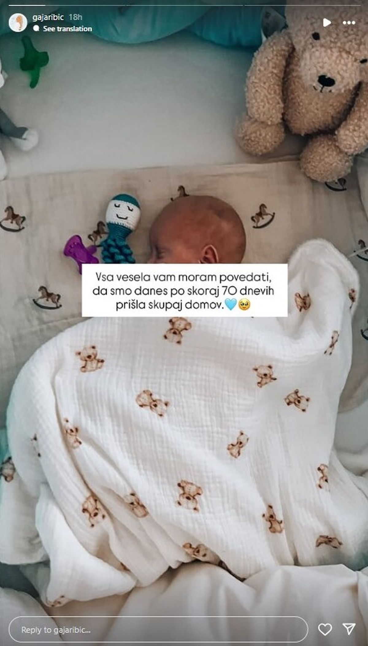 instagram Gaja Ribič, Instagram, dojenček,