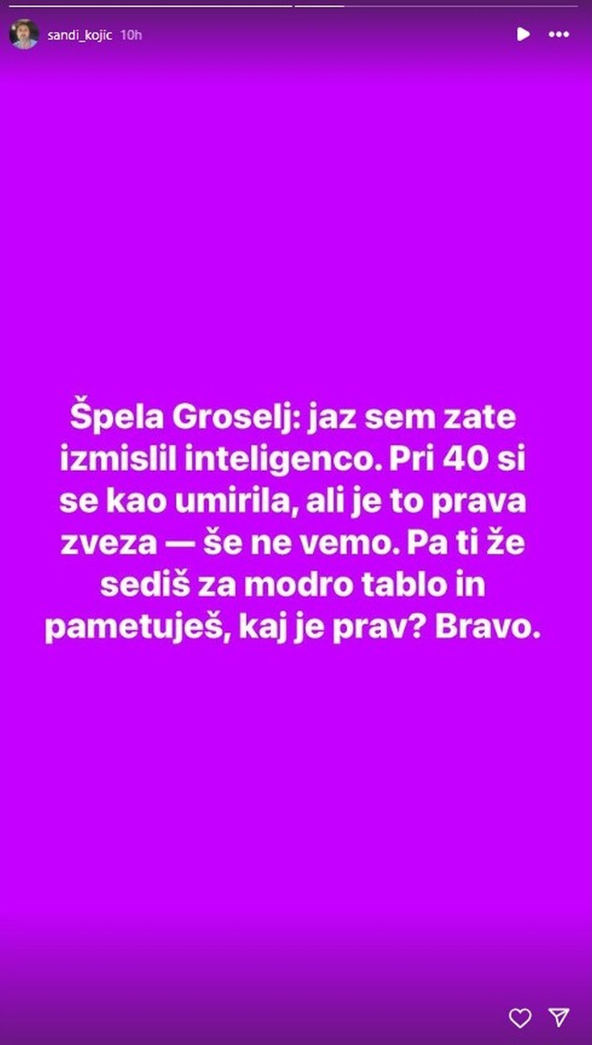poroka na prvi pogled Sandi Kojić, Instagram, sporočilo,