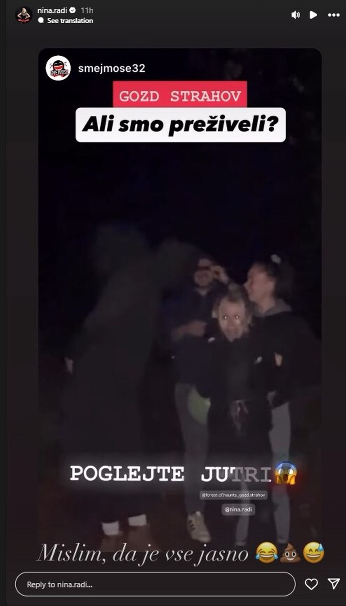 Nina Radi, Instagram zgodba,