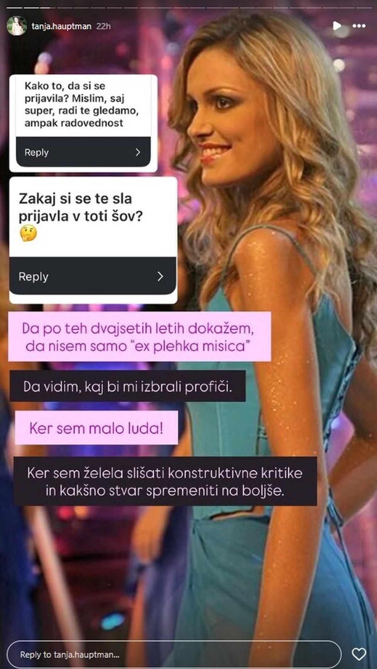 Instagram, Tanja Hauptman, šov, 
