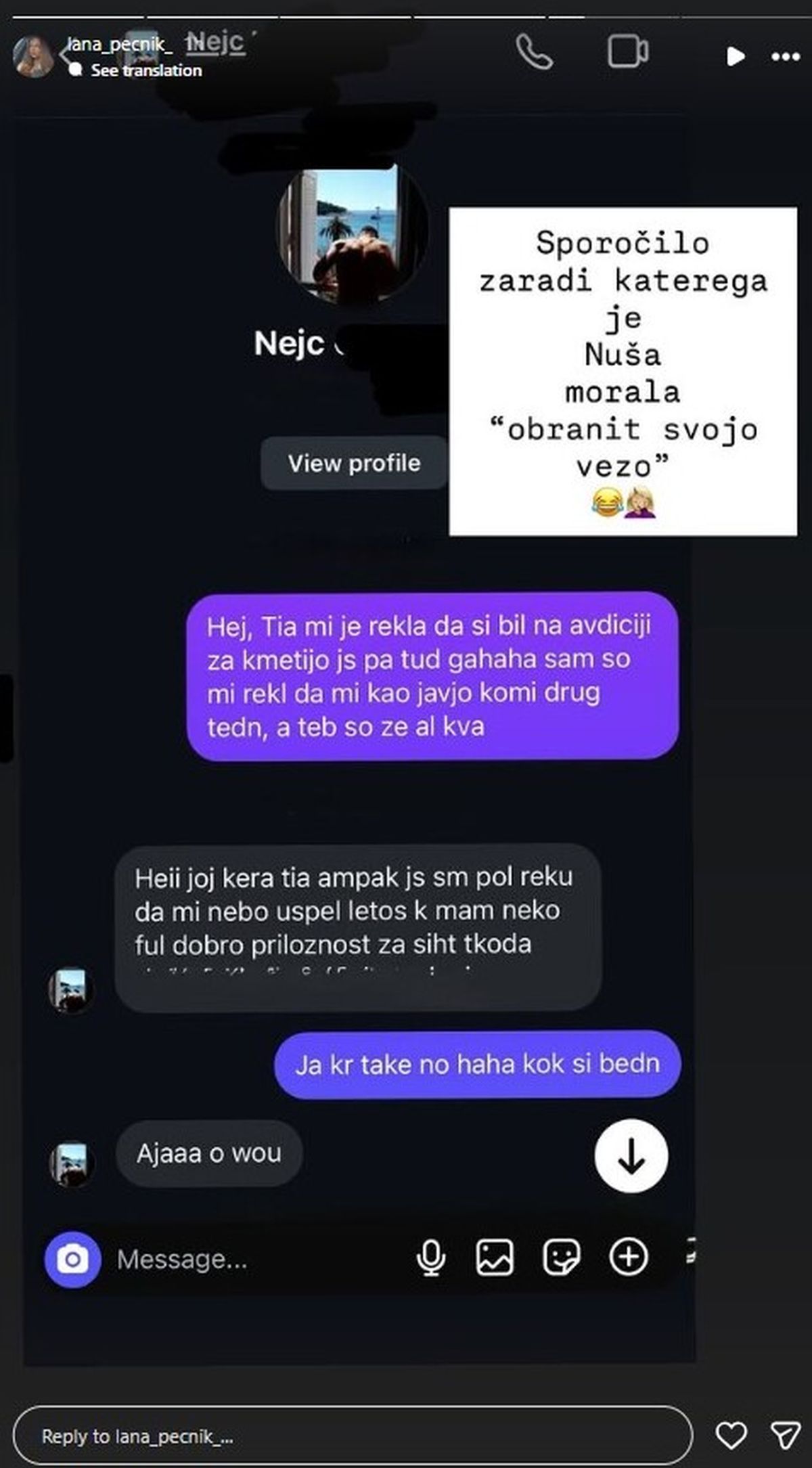 sporočila, Instagram, Lana, 