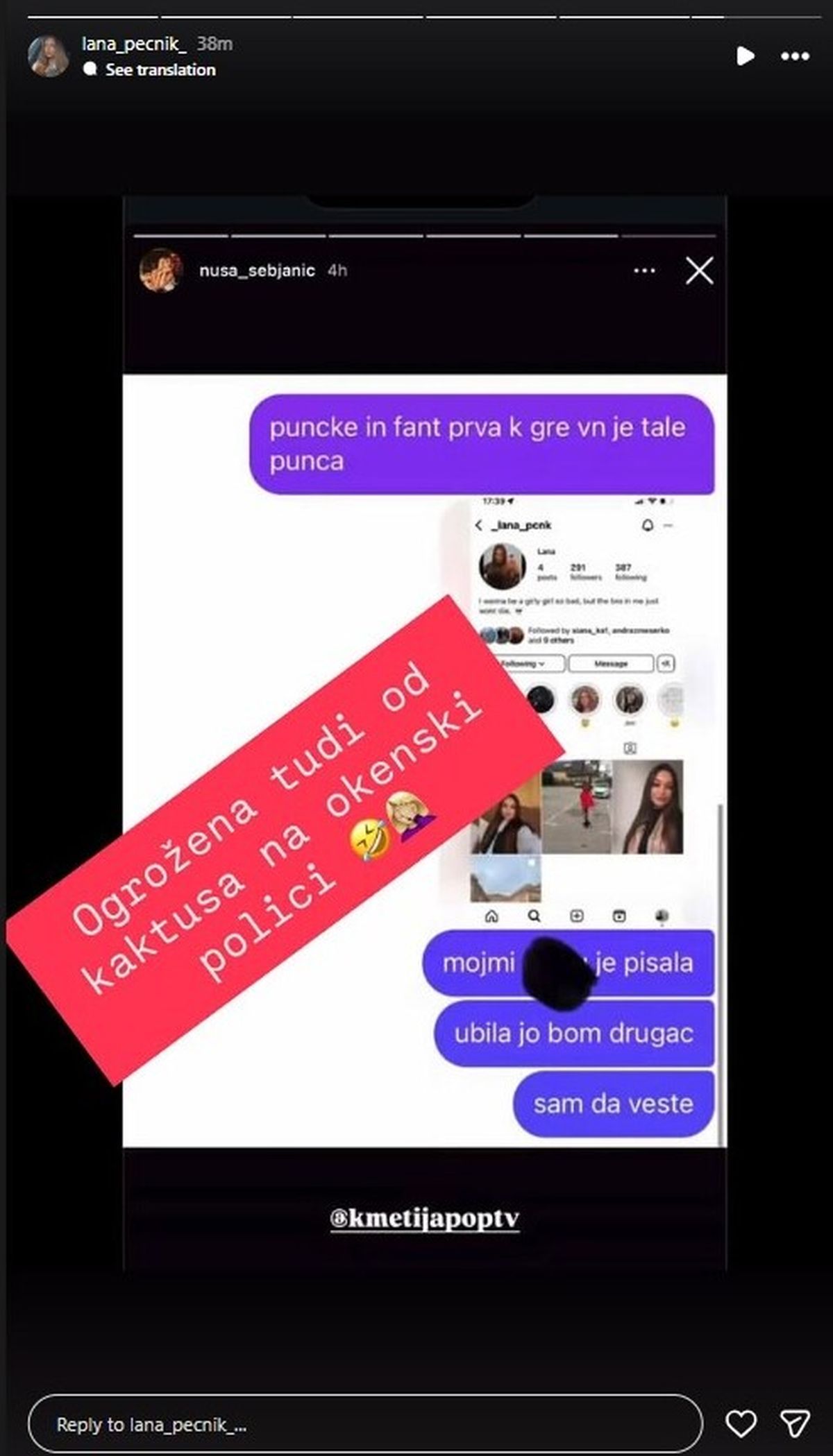 Lana, Instagram, sporočila, 