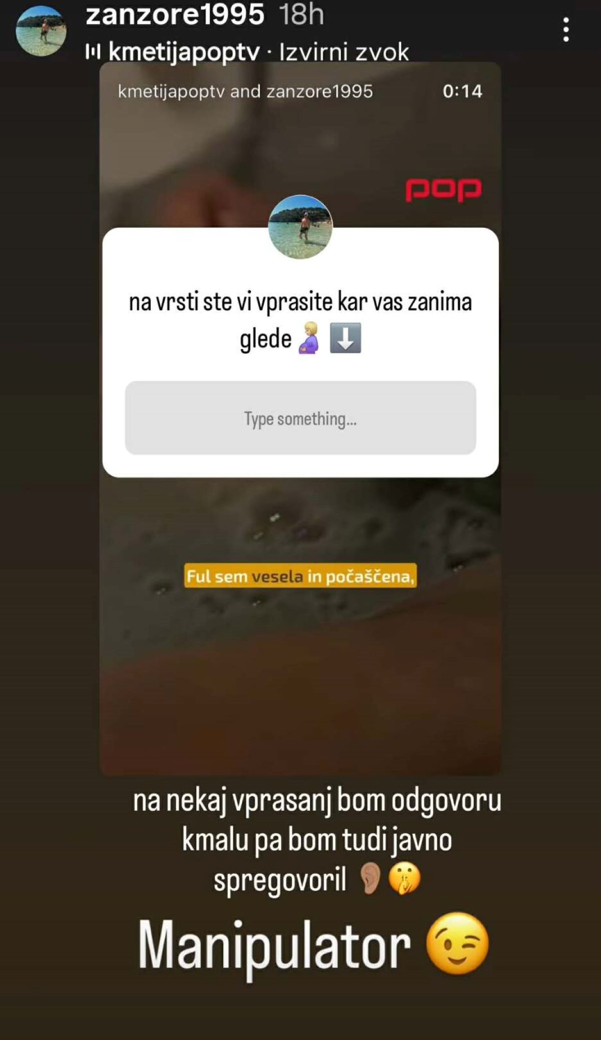 Žan, Instagram, sporočilo, 