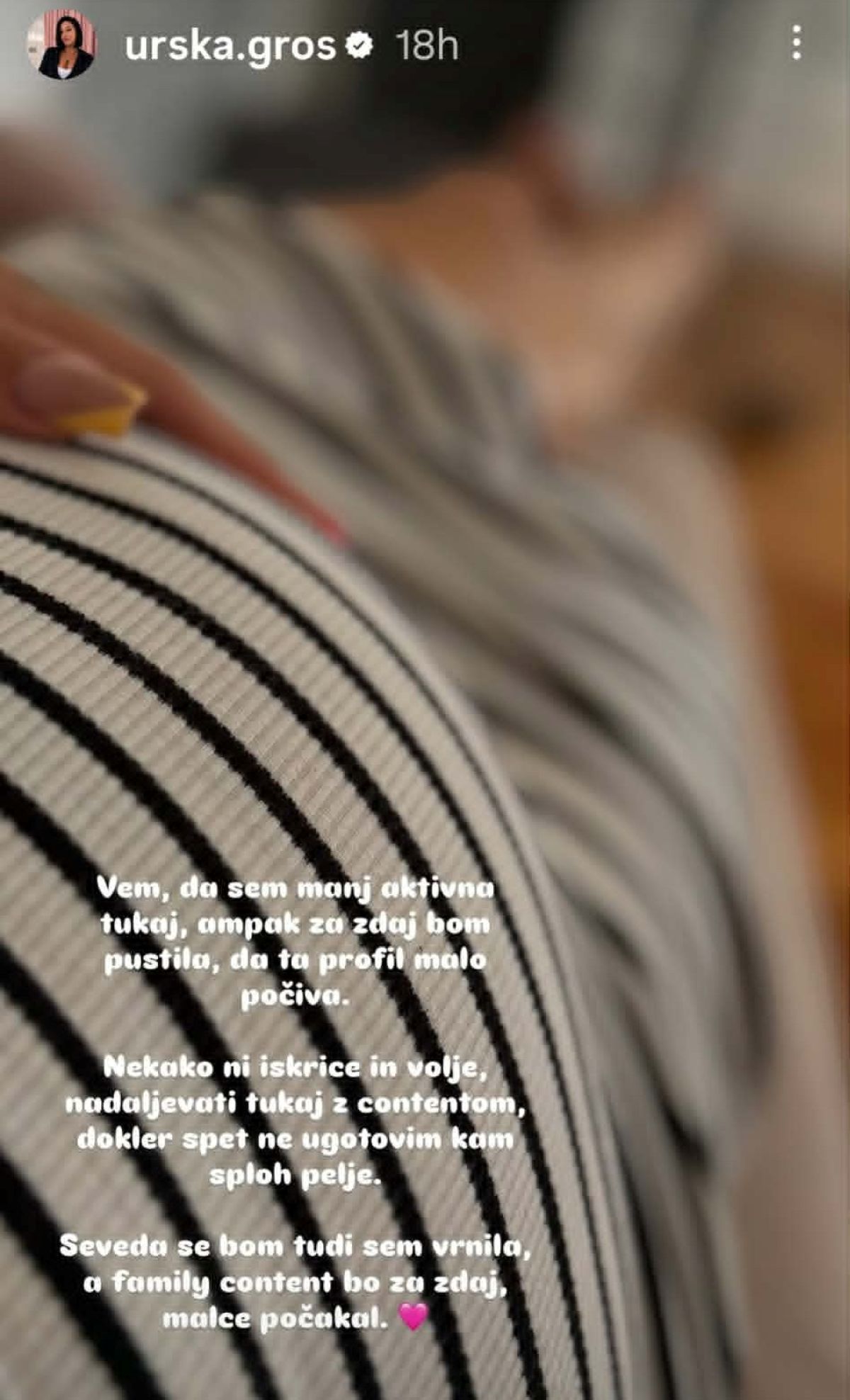 Urška na Instagramu