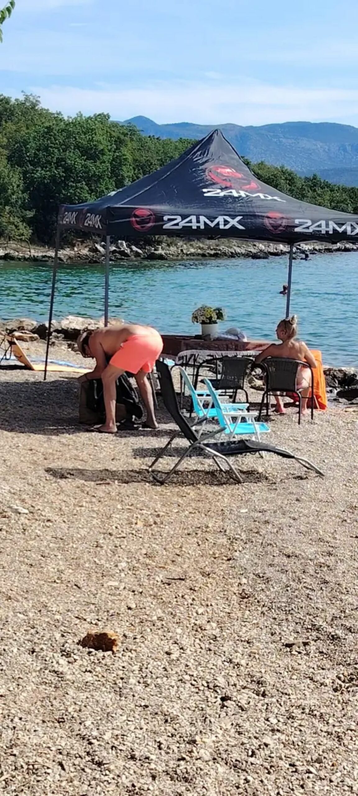 plaža, Krk, turisti,