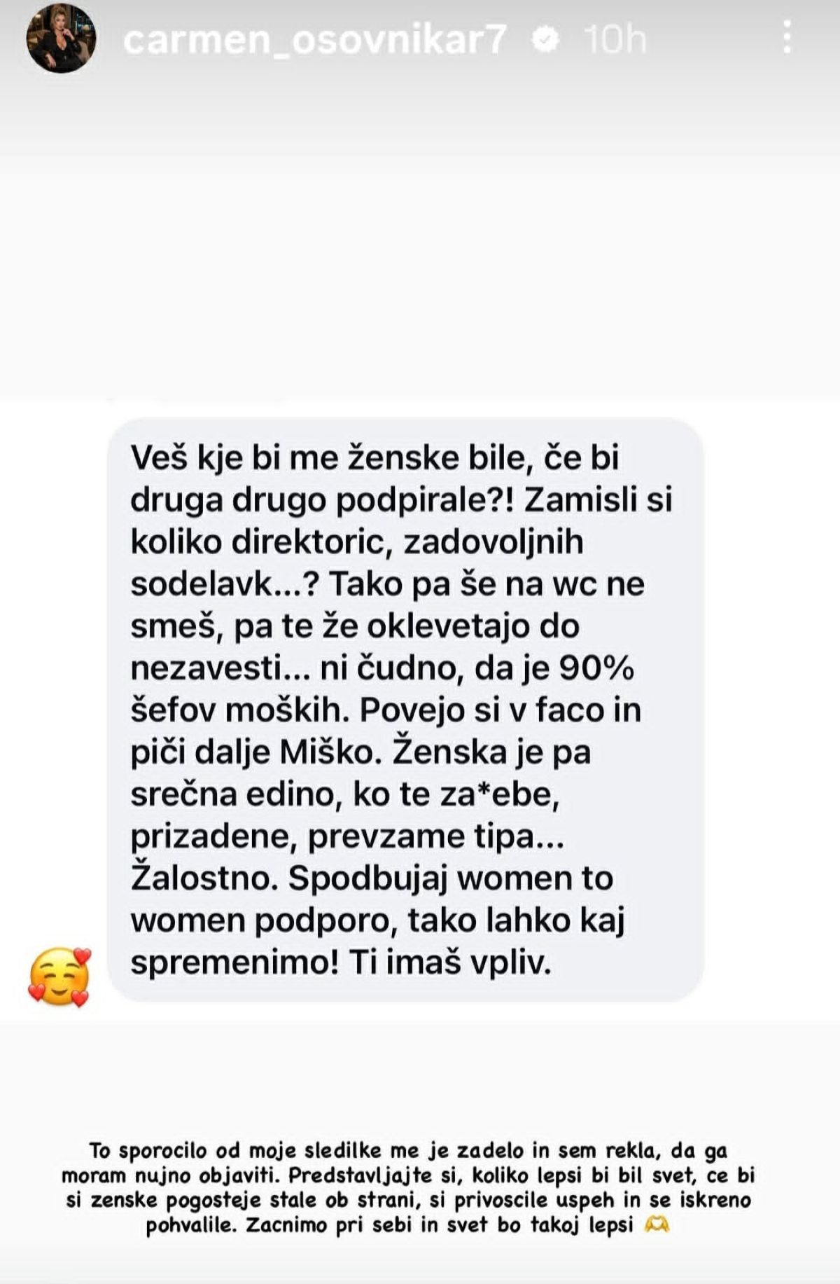Carmen, sporočilo,