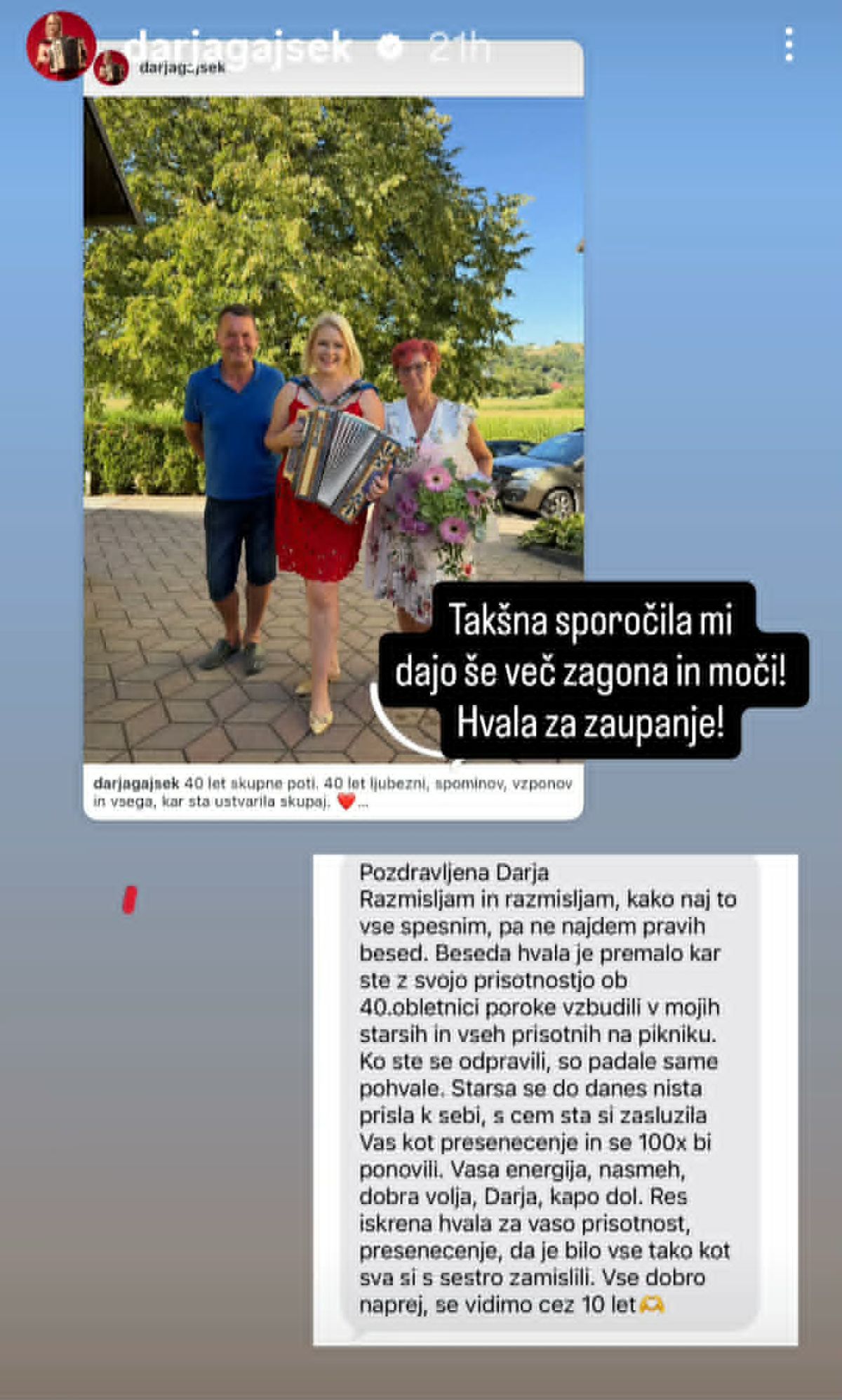 Darja Gajšek, Instagram,
