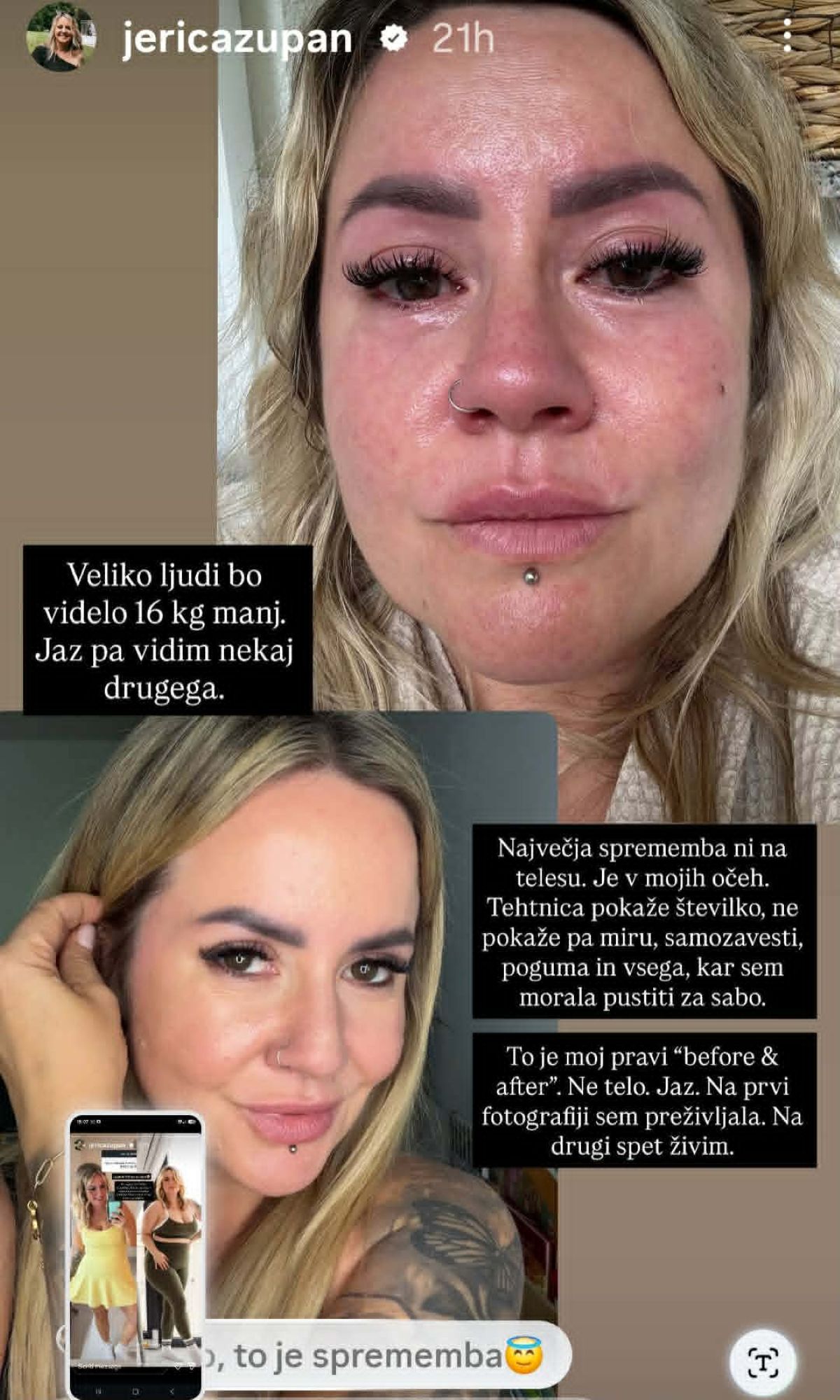 Jerica, preobrazba,